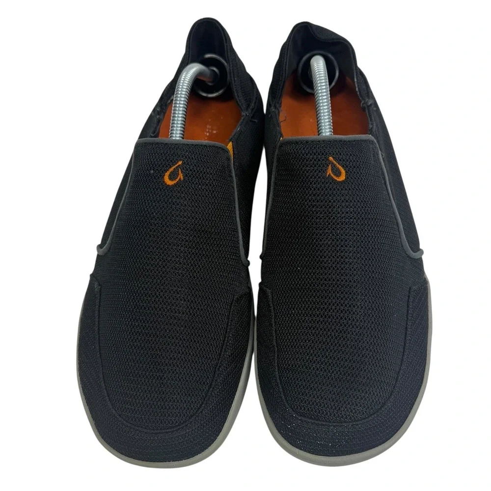 OluKai Nohea Mesh Mens Black Shadow Slip On Shoes‎ 10188-4242 Size 11 Loafers